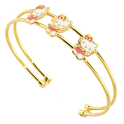 Brasalete o Pulsera Hello Kitty Esmaltado Gold.