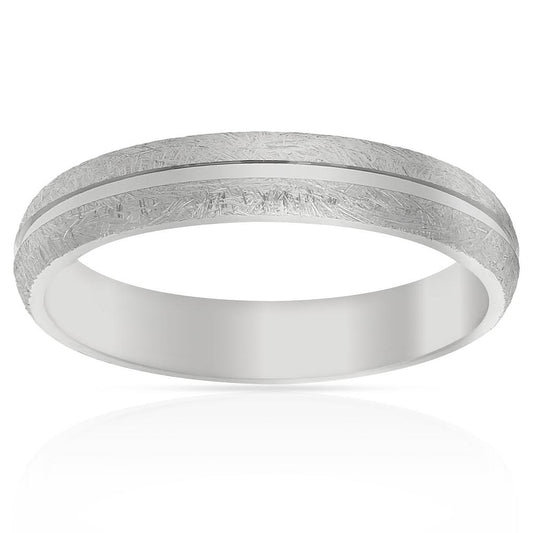 Alianza en Plata de Ley 925mm con baño rodio. Ancho de 4mm.