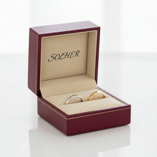 Alianza lisa media caña de 3mm en Oro blanco de 18 Kl.  Terminación en brillo