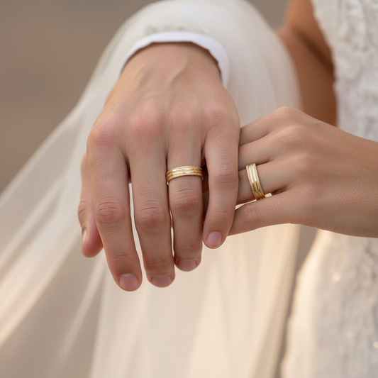 Alianza tallada Dos Cuervas Lineas acabado con Relieve