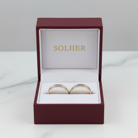 Alianza Diseño HILO FINO  Bicolor Oro Blanco y Rosa con  acabado dos en uno 100% Oro de 18 Kilates.