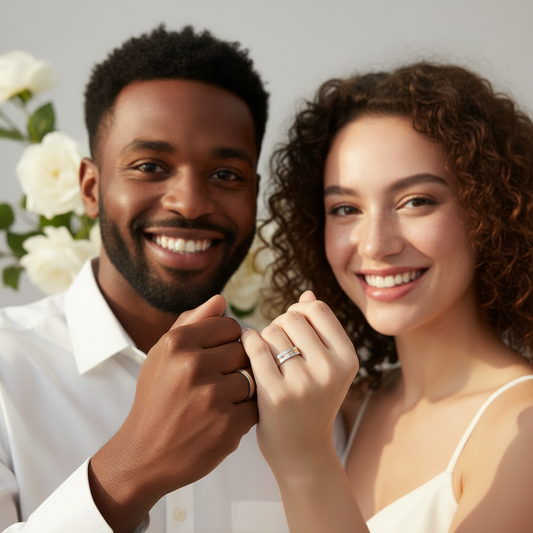 Alianzas LAZOS UNIDOS  Dos Oro Blanco Y Rosa  100% Oro de 18 kilates.