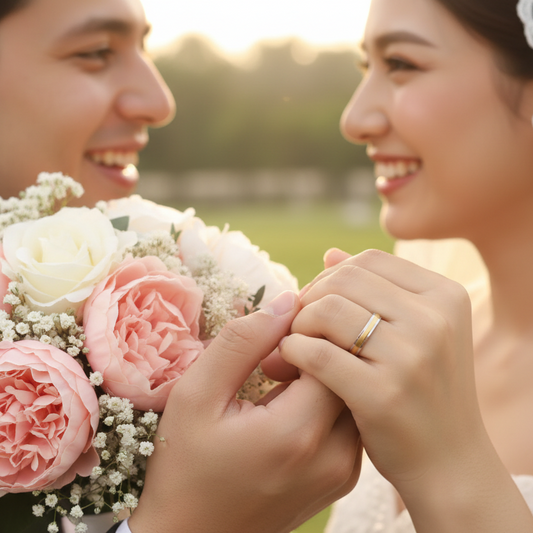 Alianzas MATIZADO Dos Oro Blanco Y Rosa  100% Oro de 18 kilates.