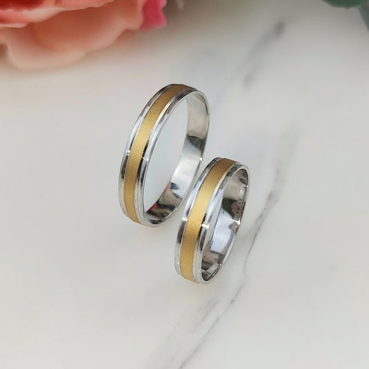 Alianzas MATIZADO Dos Oro Blanco Y Rosa  100% Oro de 18 kilates.