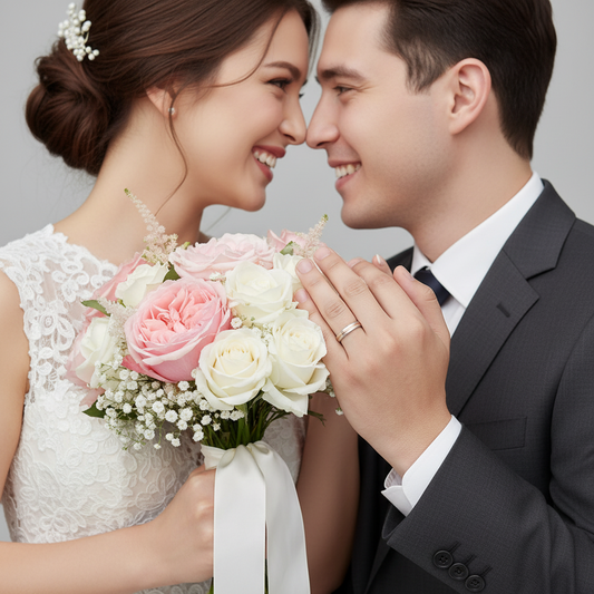 Alianzas MATIZADO Dos Oro Blanco Y Rosa  100% Oro de 18 kilates.