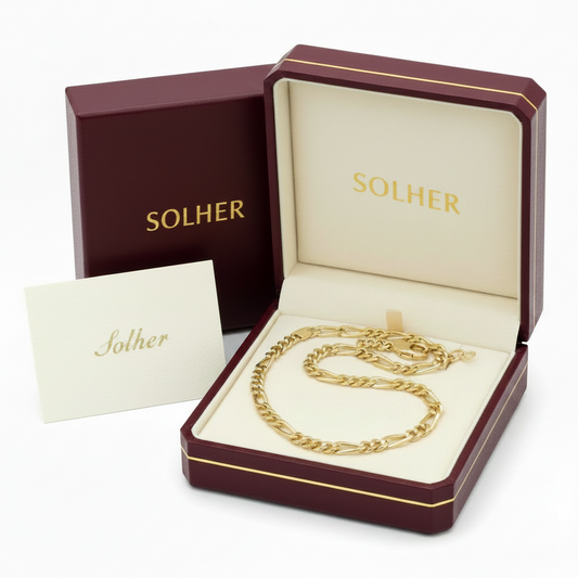 Cadena  SemiHueco 100% Oro de 18 kt. Tejido 3 en 1