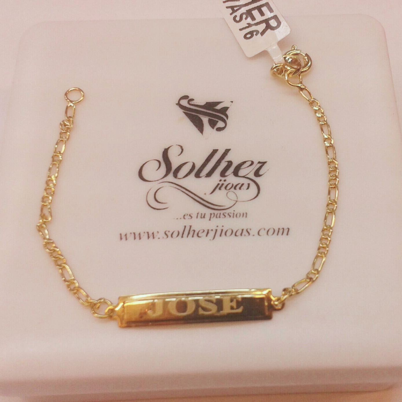 Pulsera Unisexo para Bebes y niños Personalizable Gold .