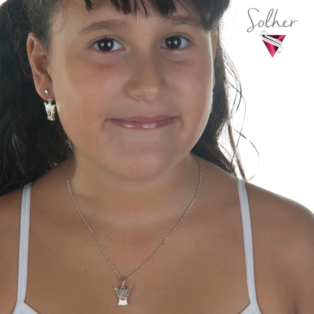 Conjunto Angel   Plata Con Circonitas Finas .