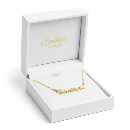 Gargantilla Personalizado + corazón en 100%  Oro 18 Kl.