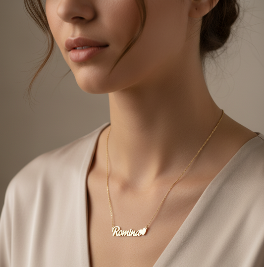 Gargantilla Personalizado + corazón en 100%  Oro 18 Kl.