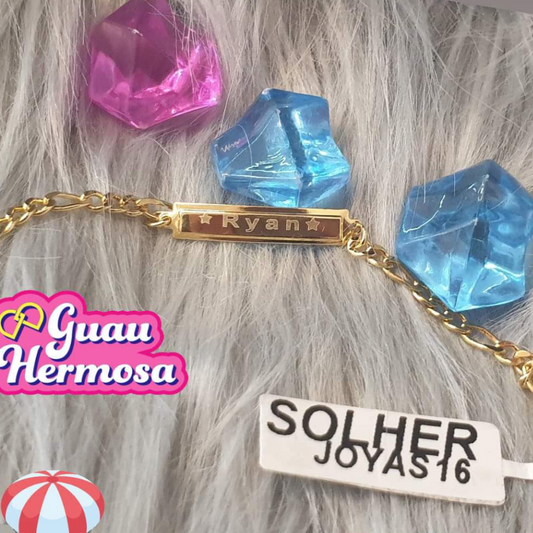 Pulsera Unisex para Niños Personalizable Tejido cubano .