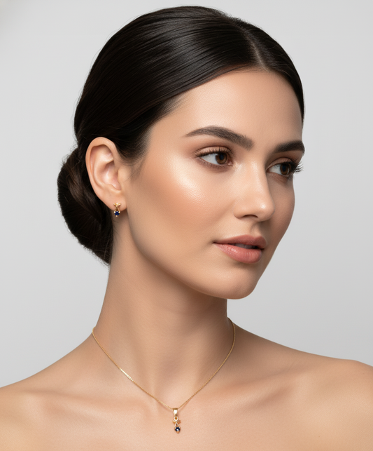 Conjunto de Lazos con Circonitas gold.