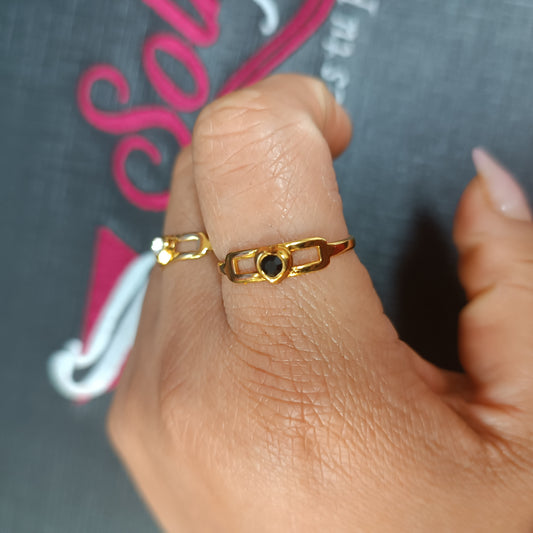 Anillo  Corazon Circonitas Gold