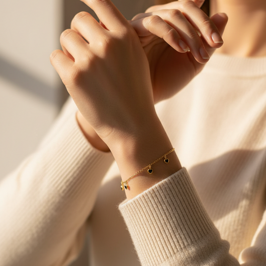 Pulsera tres corazones Gold
