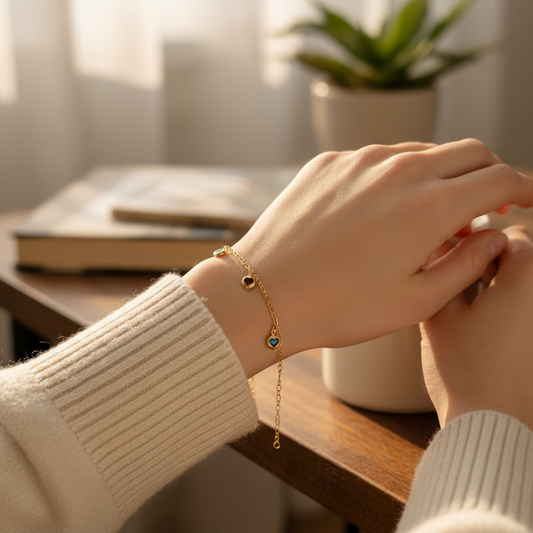 Pulsera tres corazones Gold