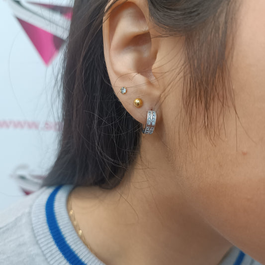 Argollas T.xm con circonitas Plata