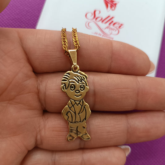 Gargantilla y colgante Niño Personalizado gold