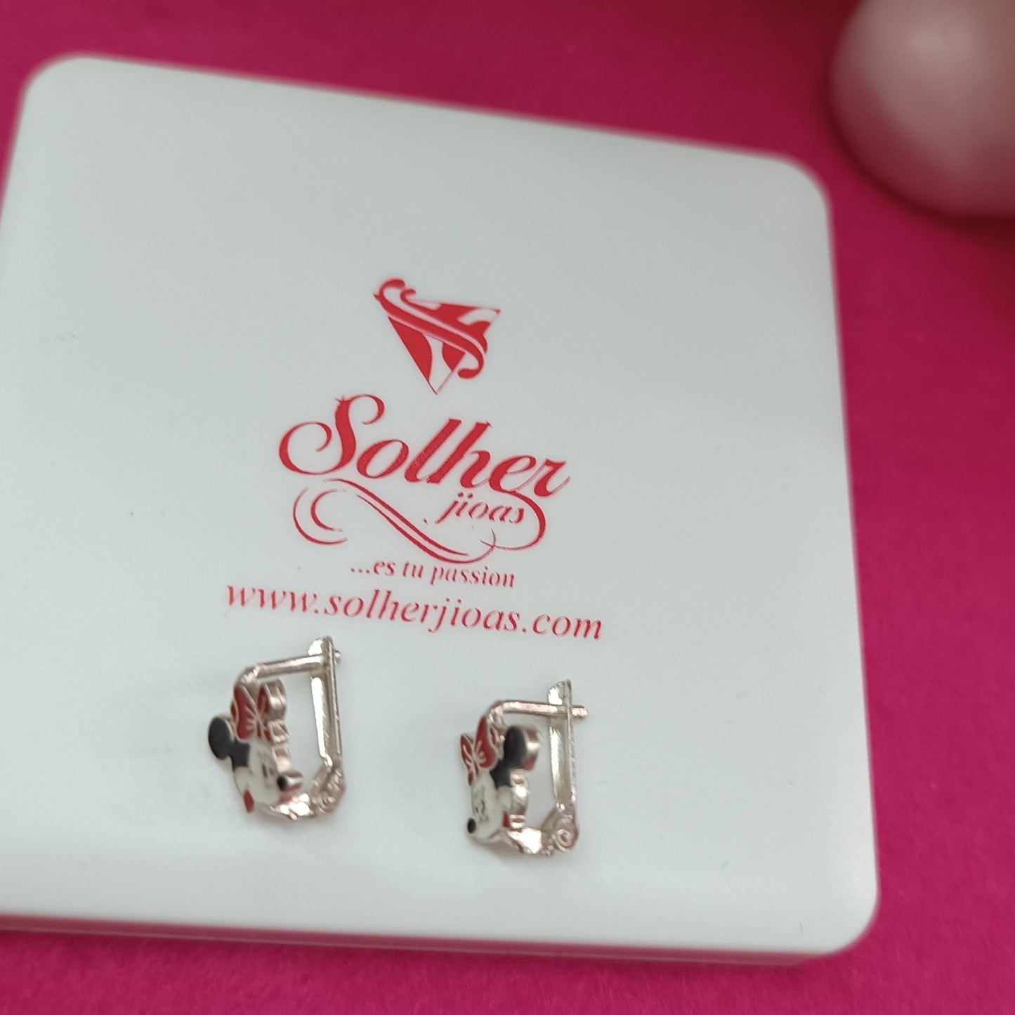 Pendientes Minnie con Esmaltado Plata