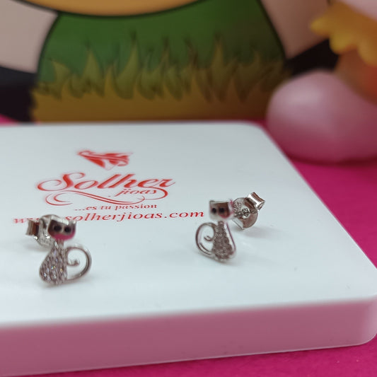 Pendientes Gato 😺 Plata