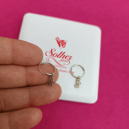 Argollas con aleatorio Gato 🐈‍⬛🐈 plata