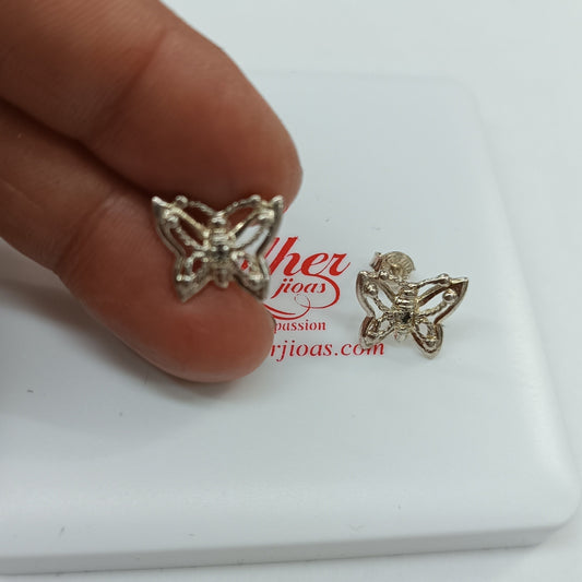 Pendientes    Mariposa 🦋 con circonitas fina Plata