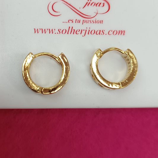 Argollas  Con Circonitas Finas Gold M
