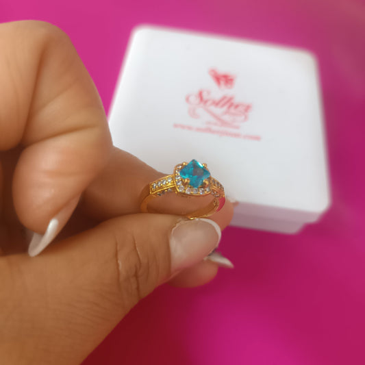 Anillo Aguamarina Gold.