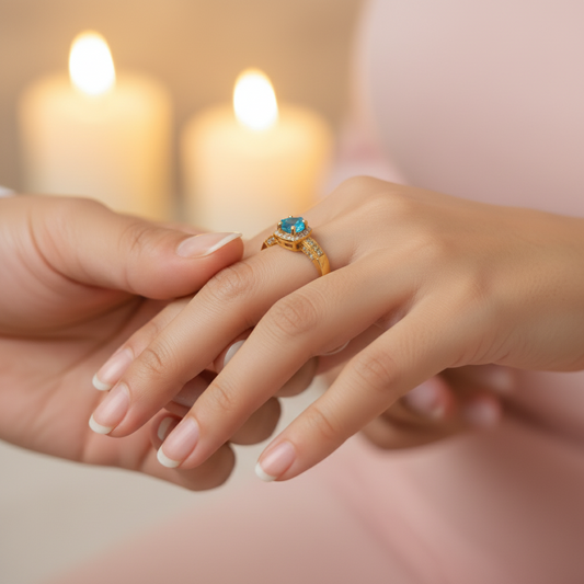 Anillo Aguamarina Gold.