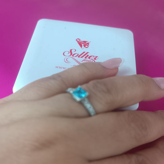 Anillo Aguamarina plata