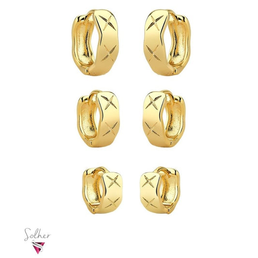 Trió de Argollas XX Gold.