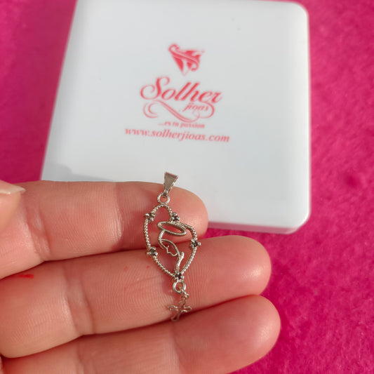 Colgante Virgen con Circonitas Finas Plata.