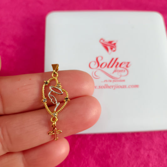 Colgante Virgen con Circonitas Finas Gold.