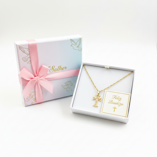 Colgante Cruz Gold con cadena ⛓️
