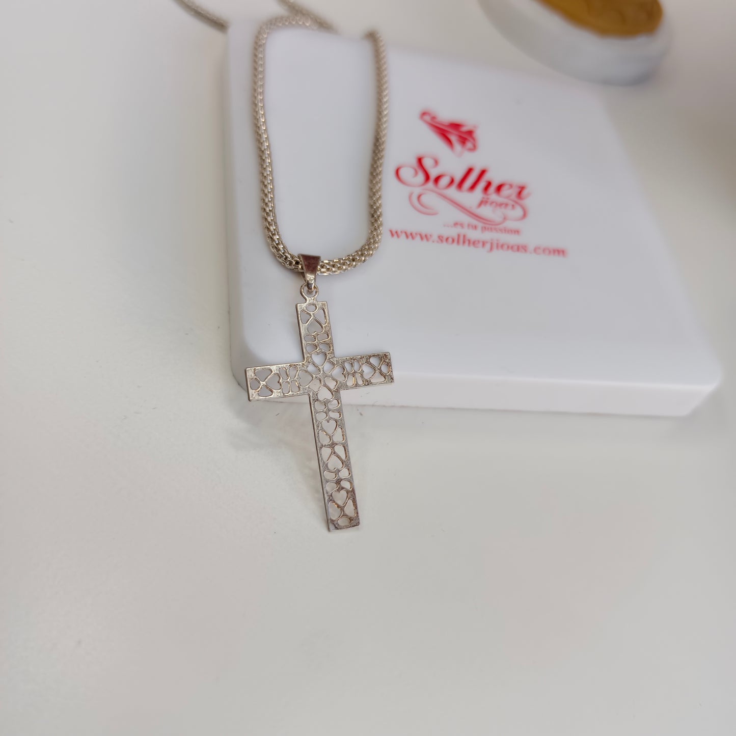 Cadena ⛓️ con Colgante Cruz Filigrana Plata