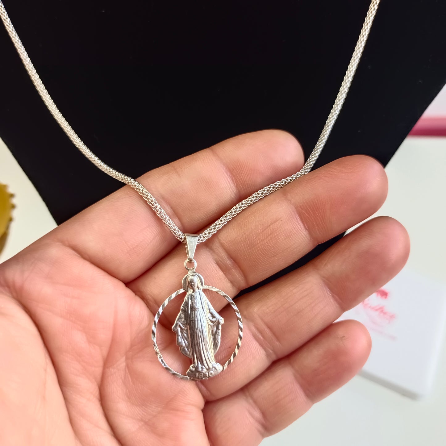 Cadena con Colgante virgen Guadalupe Plata