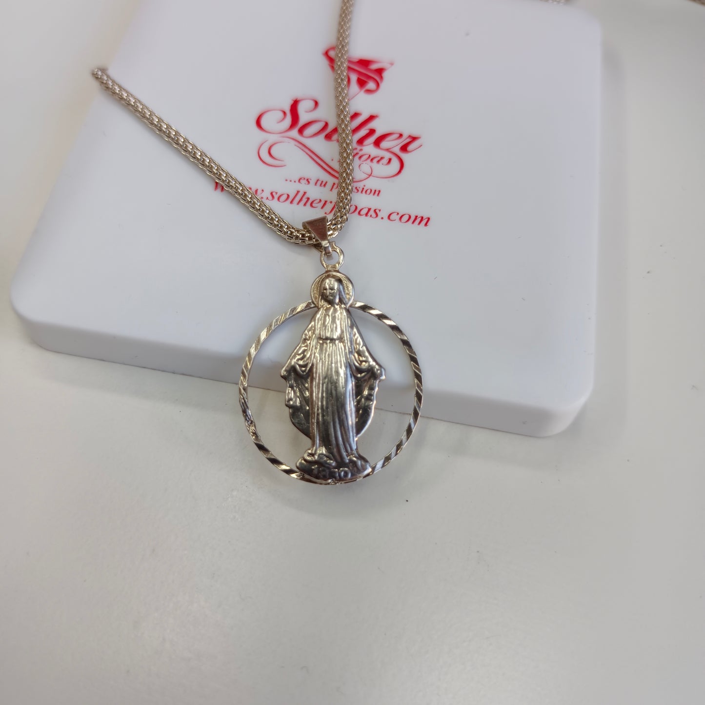 Cadena con Colgante virgen Guadalupe Plata