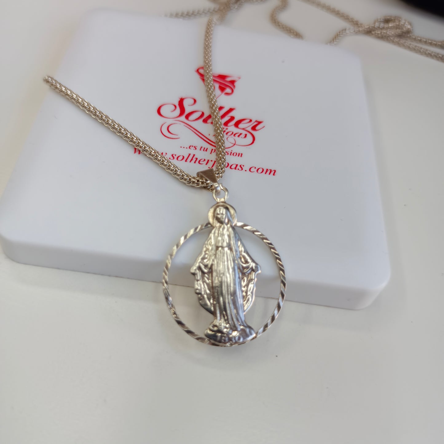 Cadena con Colgante virgen Guadalupe Plata