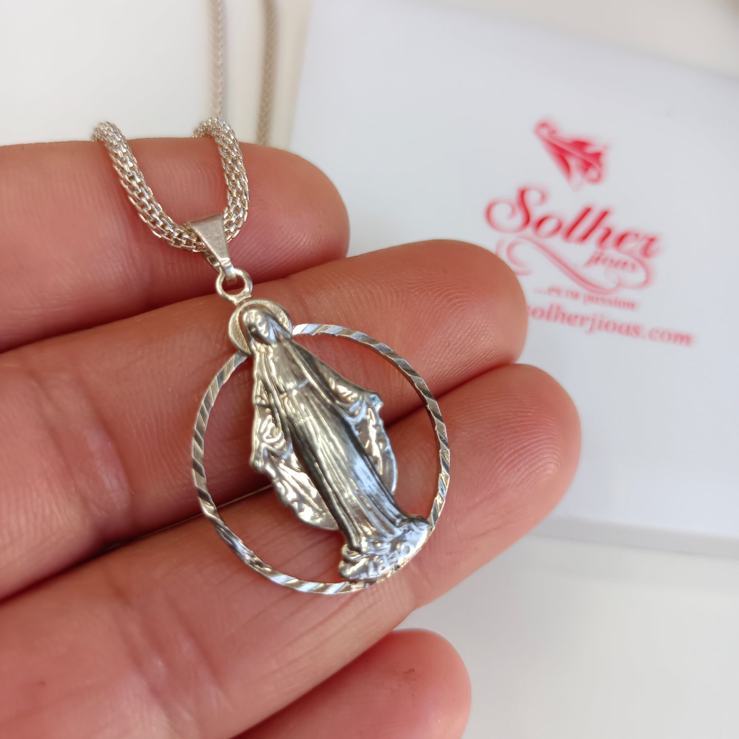 Cadena con Colgante virgen Guadalupe Plata