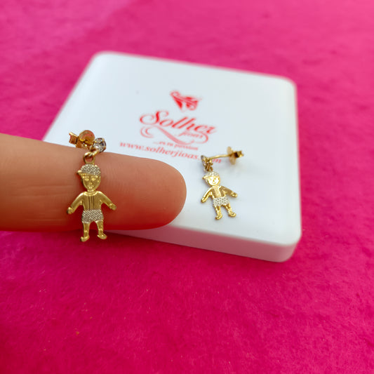 Pendiente Niño con Circonita  Gold