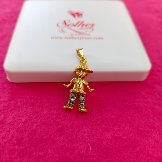 Colgante Niño con Circonitas Gold.
