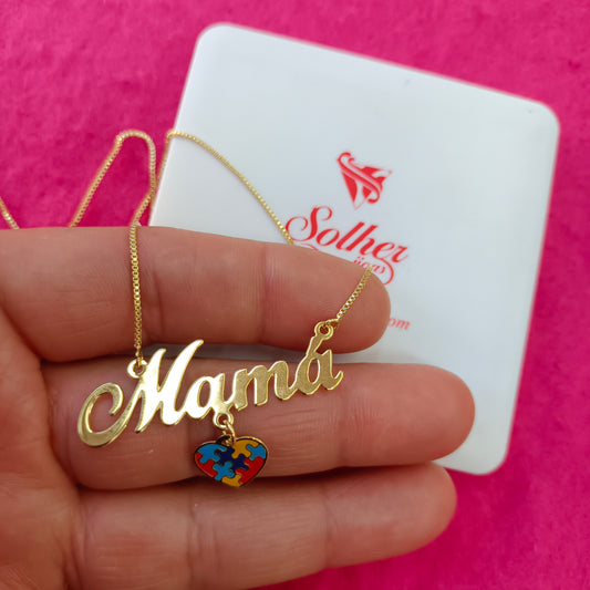 Gargantilla Mamá Corazón ❤️ Autismo.