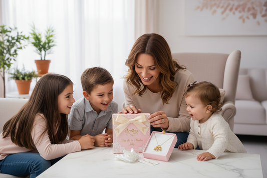 Cadena con Colgantes Tres hijos Personalizados