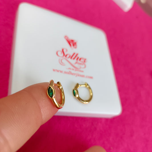 Argollas Lagri con Turmalina Verde T. M