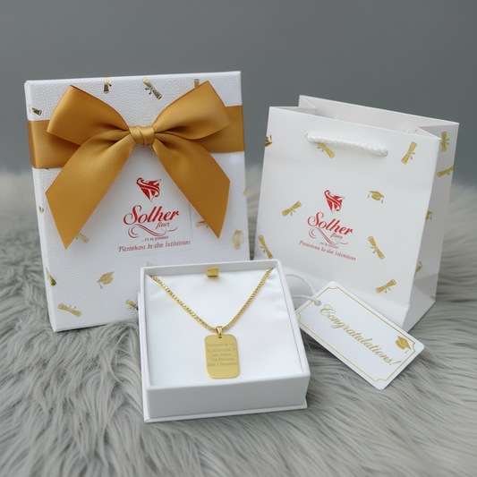Cadena ⛓️ con colgante rectangular personalizado Gold.