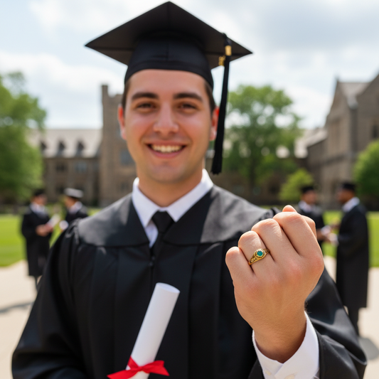 Anillo  Graduación 🎓 chico Gold.