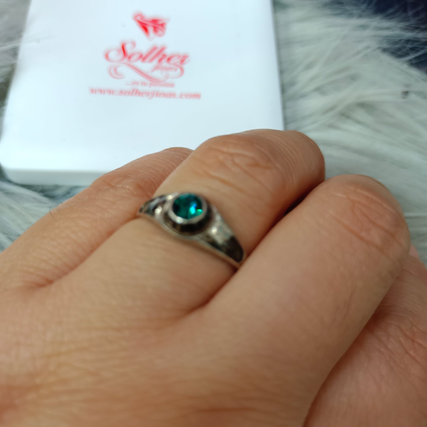 Anillo Turmalina Verde Plata