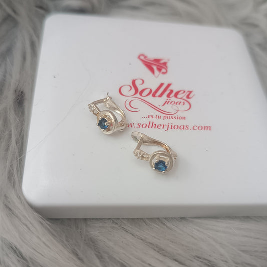 Pendientes con circonitas finas zafiro Silver.