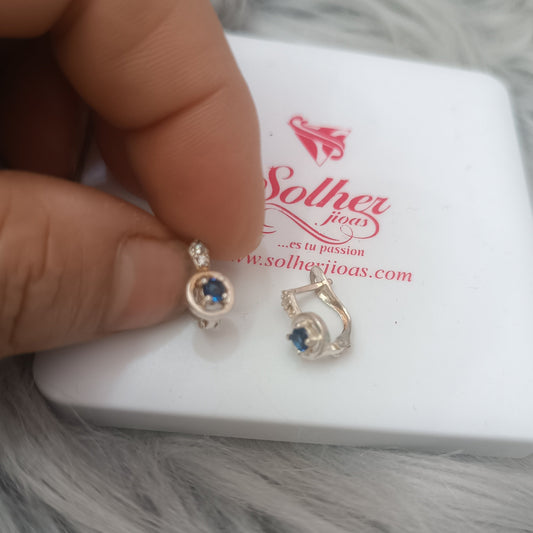 Pendientes con circonitas finas zafiro Silver.