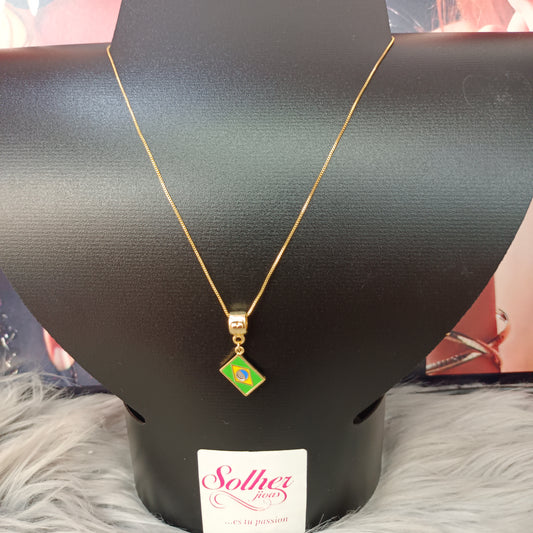 Cadena con Colgante Brasil 🇧🇷 Gold