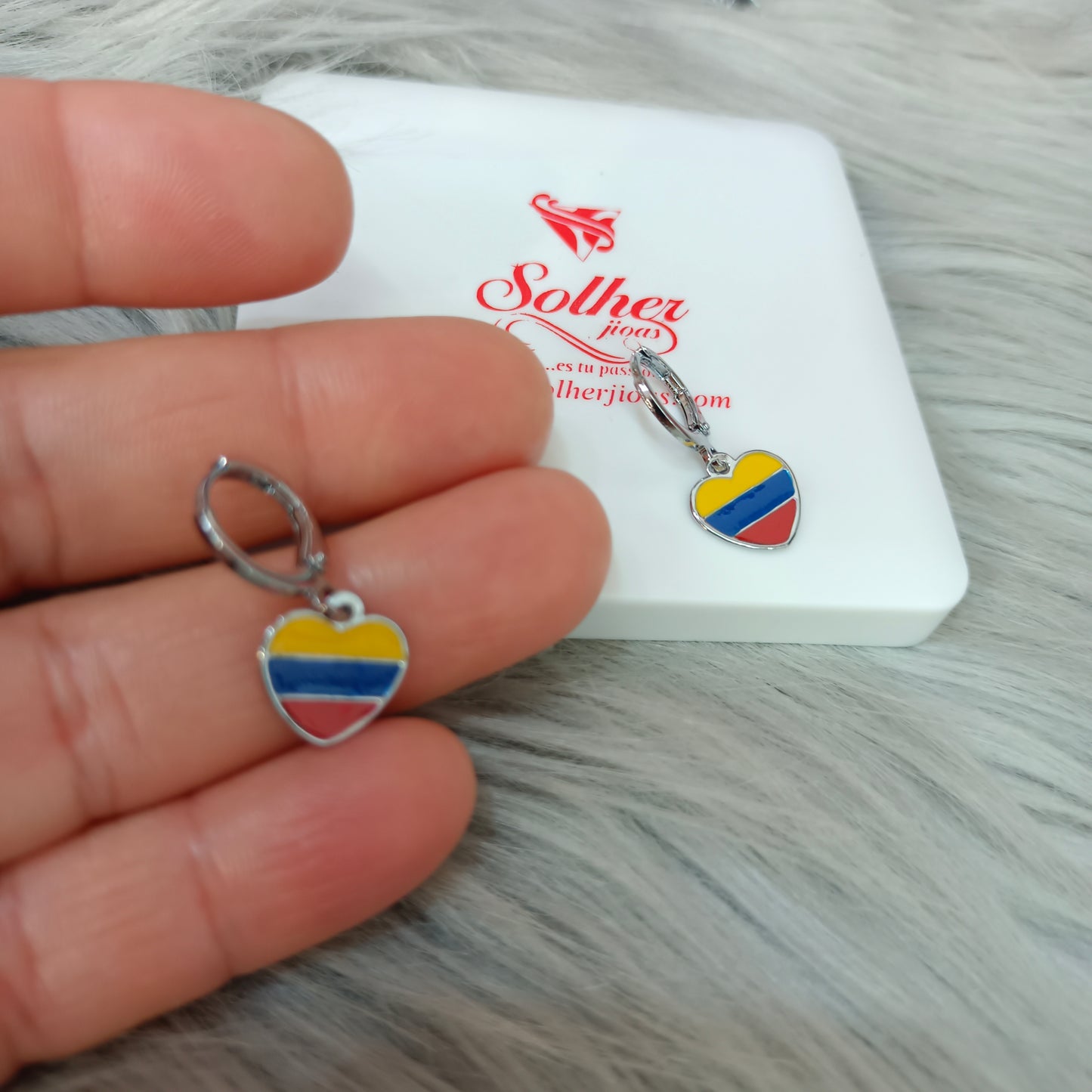 Pendientes Corazón Colombia 🇨🇴 tierra querida